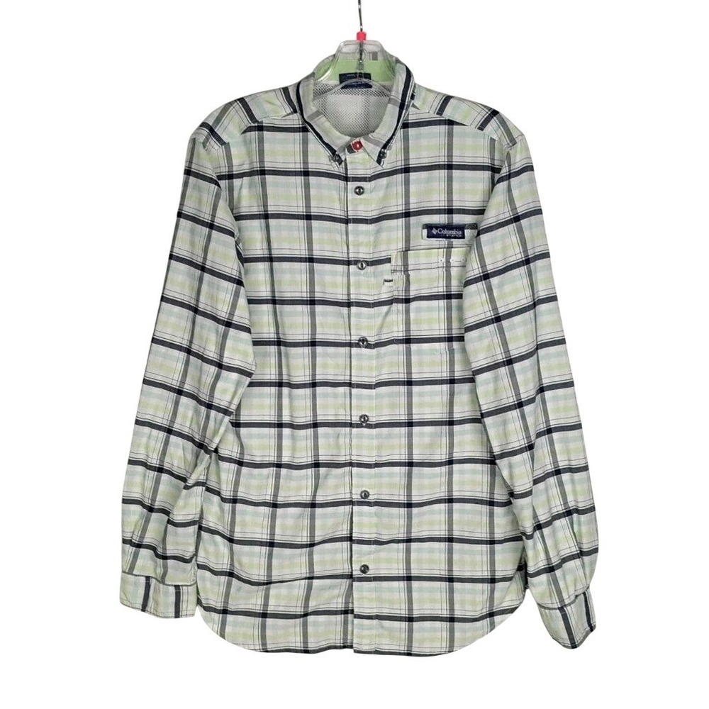 Columbia PFG Slim Shirt Mens Sz S Multicolor Check Long Sleeve Omni Shade Vented